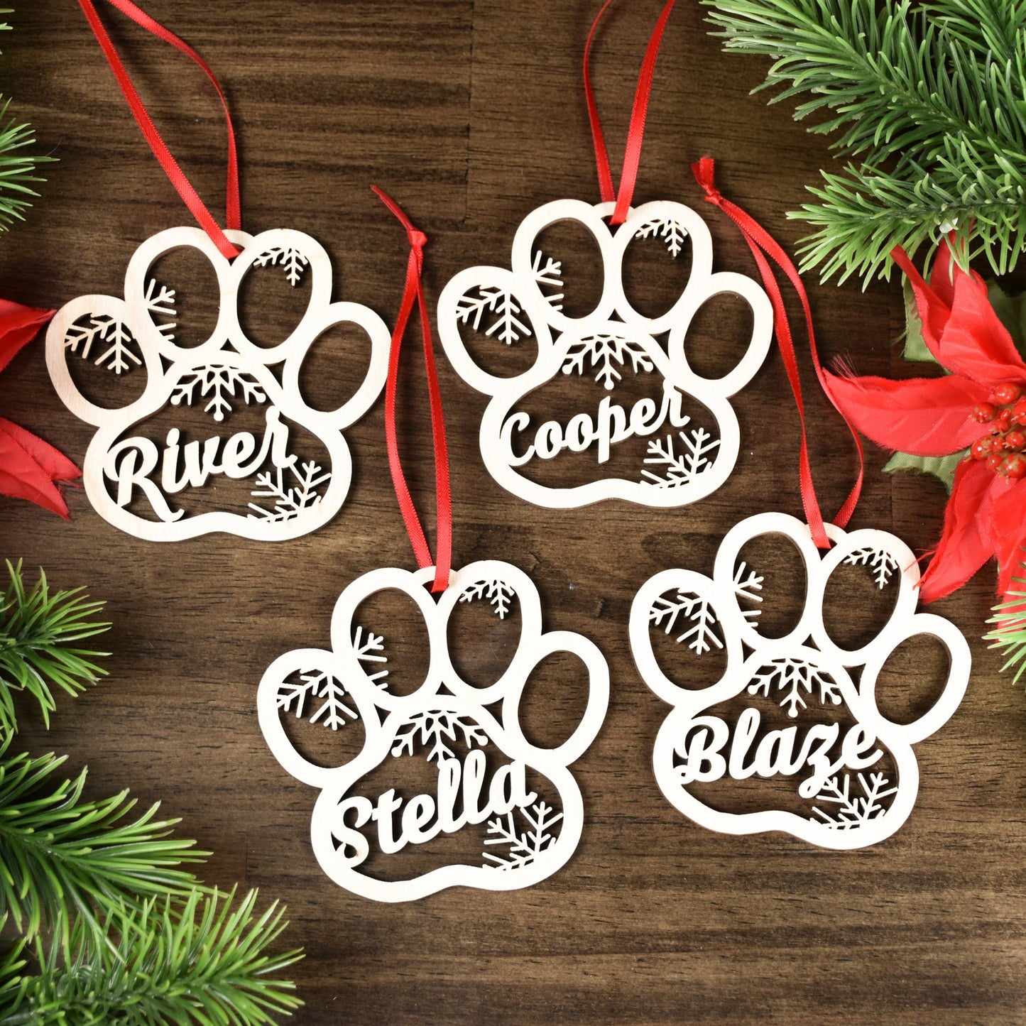 Personalized Pet Paw Ornament | Custom Dog Christmas Ornament | Cat 2025 Ornament | Dog Bone Holiday Decor
