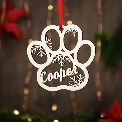Personalized Dog Paw Ornament | Custom Cat Christmas Ornament | Pet Memorial 2025 Ornament | Gift for Dog Mom