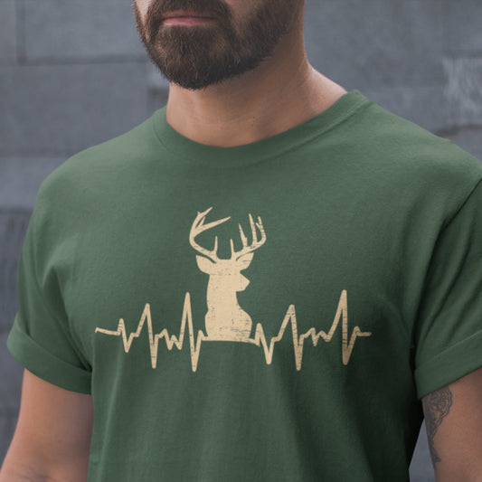 Buck pulse shirt, deer hunting shirt, hunting gifts for men, deer heartbeat, hunter gifts, gift for husband