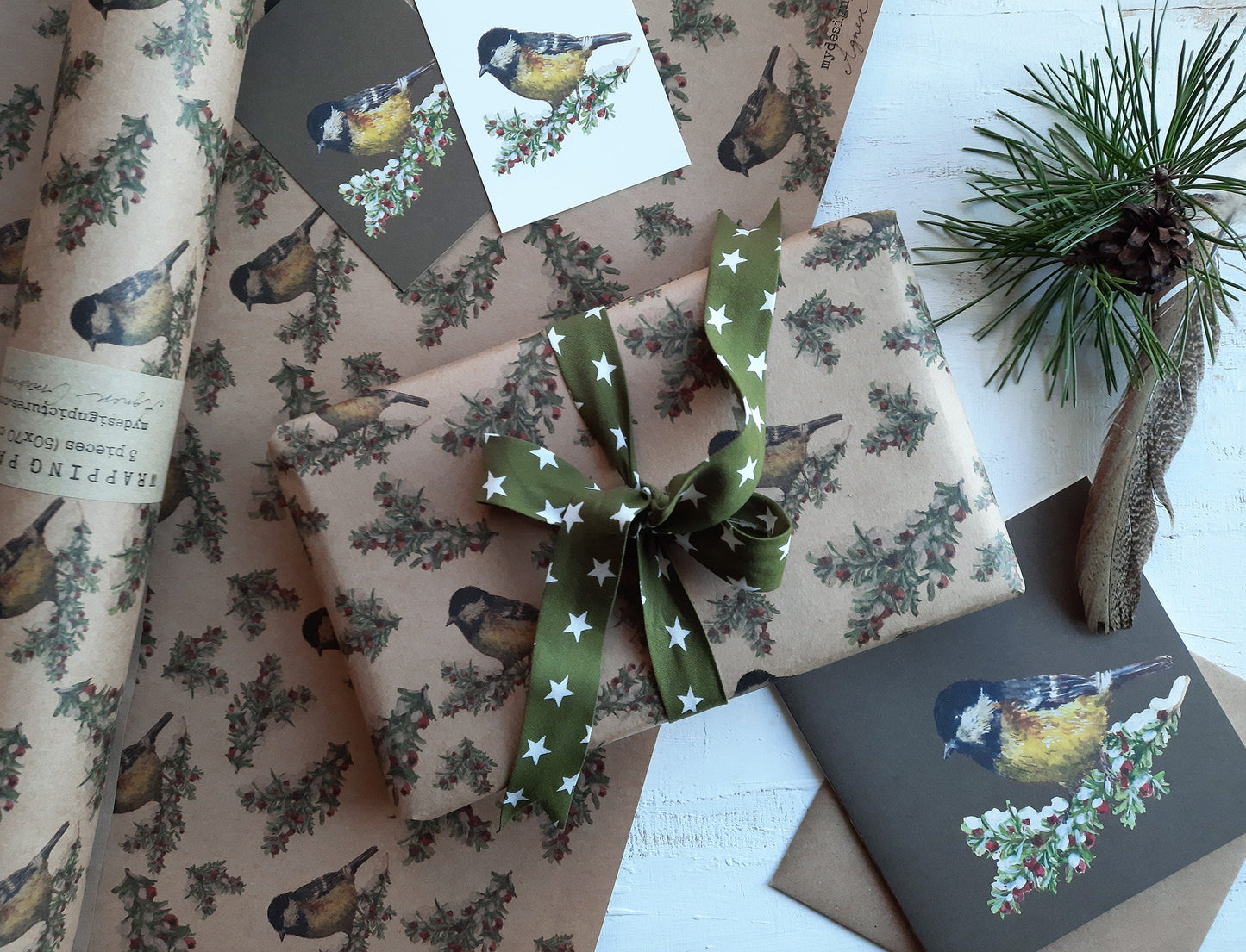 Christmas Wrapping paper, Christmas Gift Wrap, Christmas Wrap, Christmas Gift Warp, Xmas Wrapping paper, gift paper, birds paper