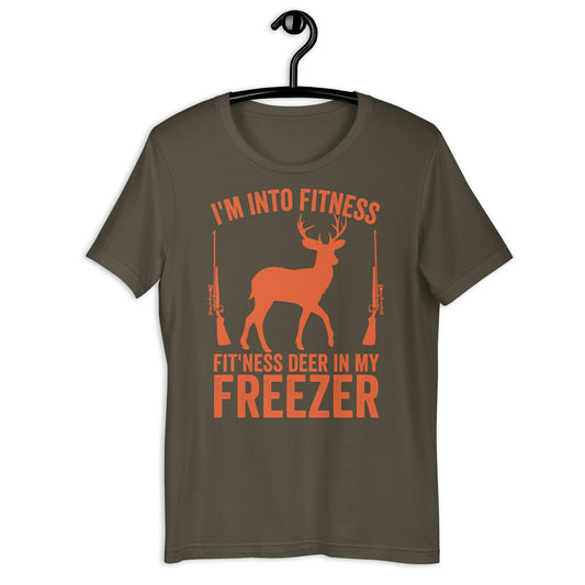 hunting shirt for men, Im into fitness fitness deer in my freezer Shirt, deer hunting gifts, buck hunter shirt, funny hunter shirt
