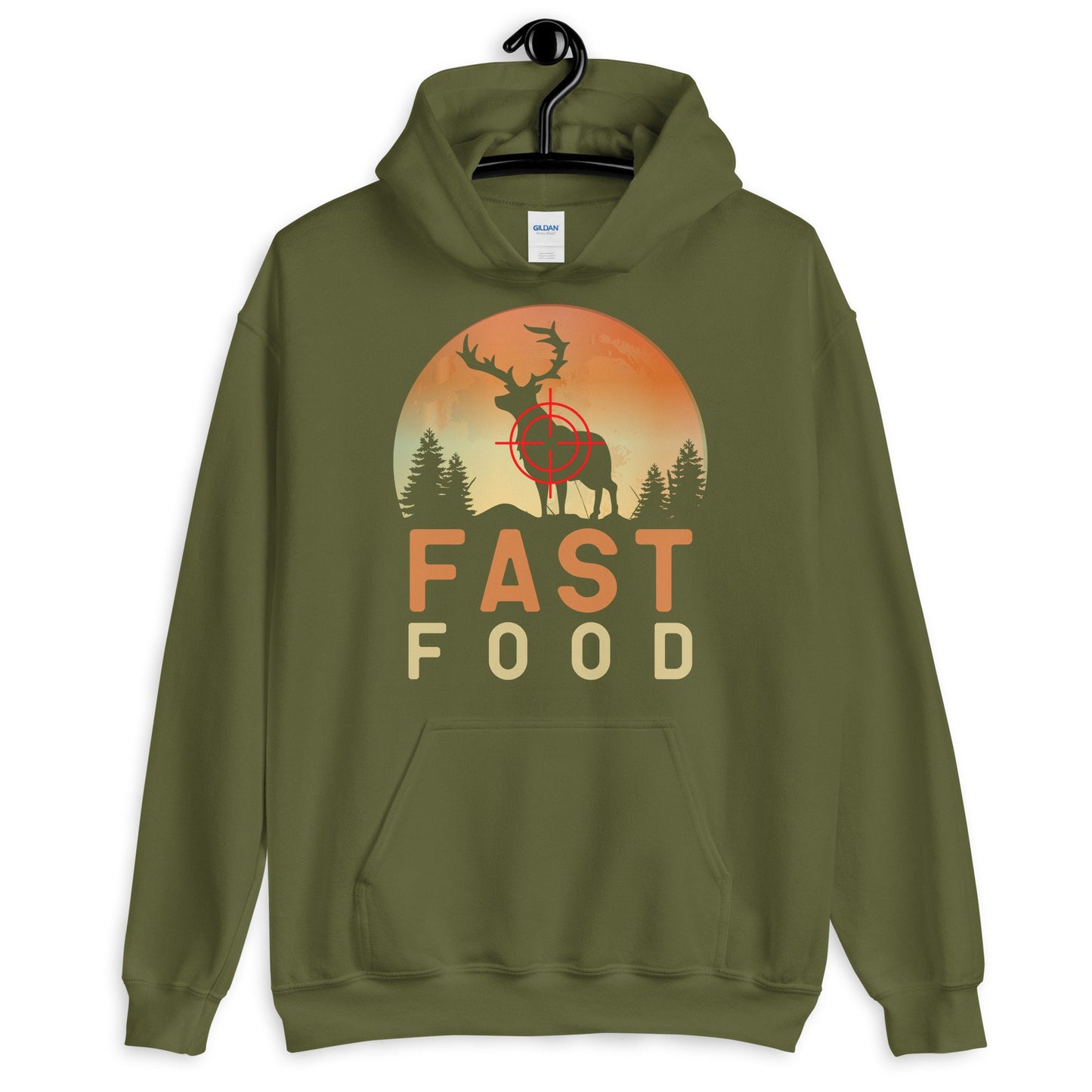 funny hunting hoodie, fast food deer hunting hoodie, buck hoodie, gift for hunter, hunting humor
