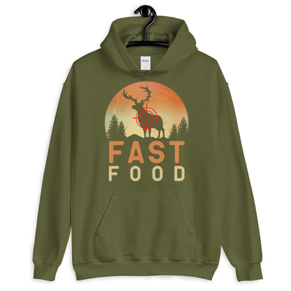 funny hunting hoodie, fast food deer hunting hoodie, buck hoodie, gift for hunter, hunting humor