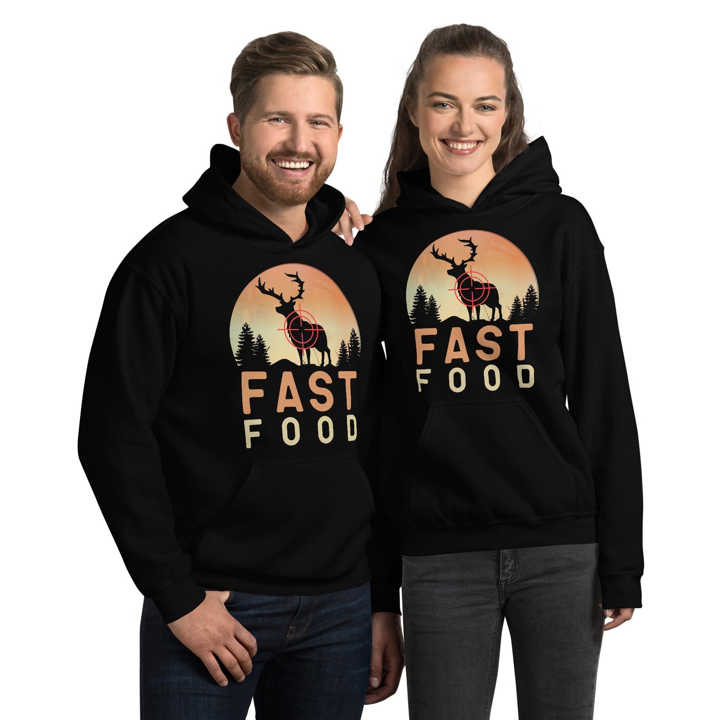 funny hunting hoodie, fast food deer hunting hoodie, buck hoodie, gift for hunter, hunting humor