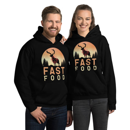 funny hunting hoodie, fast food deer hunting hoodie, buck hoodie, gift for hunter, hunting humor