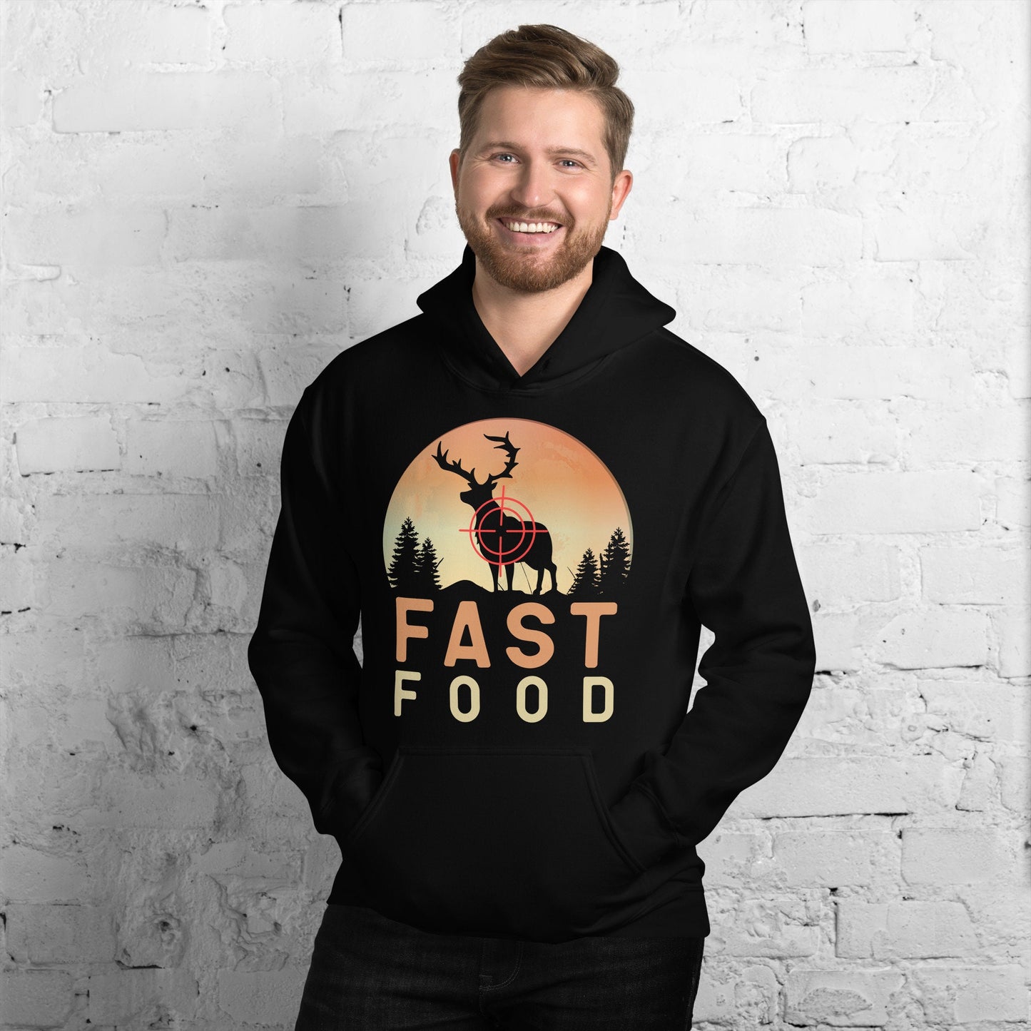 funny hunting hoodie, fast food deer hunting hoodie, buck hoodie, gift for hunter, hunting humor