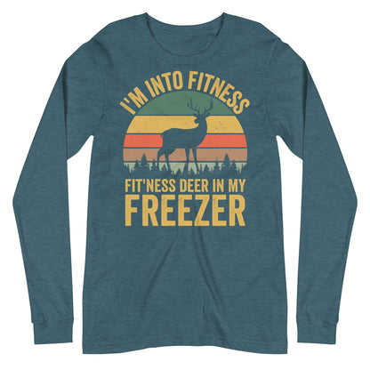 hunting long sleeve shirts, Im into fitness fitness deer in my freezer, long sleeve hunting shirt, gift for hunter for men