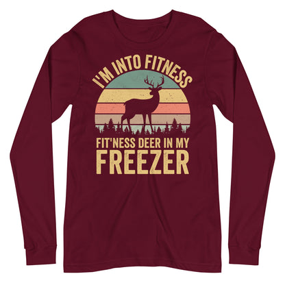 hunting long sleeve shirts, Im into fitness fitness deer in my freezer, long sleeve hunting shirt, gift for hunter for men