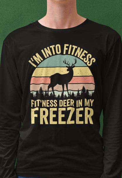 hunting long sleeve shirts, Im into fitness fitness deer in my freezer, long sleeve hunting shirt, gift for hunter for men