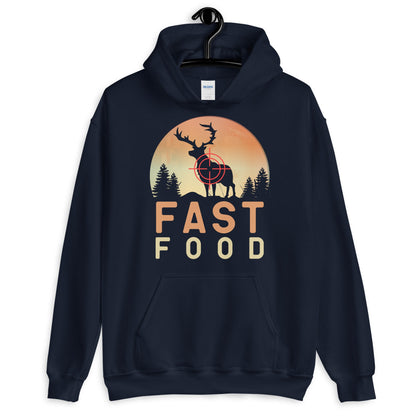 funny hunting hoodie, fast food deer hunting hoodie, buck hoodie, gift for hunter, hunting humor