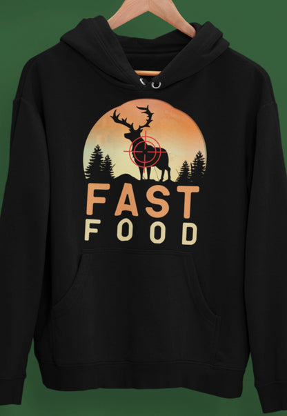 funny hunting hoodie, fast food deer hunting hoodie, buck hoodie, gift for hunter, hunting humor