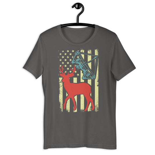 Hunting shirt, Bow hunting American flag shirt, Deer hunting shirt, gift for bow hunter, deer hunting gifts, bow hunter shirt, bow hunter
