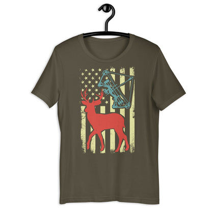 Hunting shirt, Bow hunting American flag shirt, Deer hunting shirt, gift for bow hunter, deer hunting gifts, bow hunter shirt, bow hunter