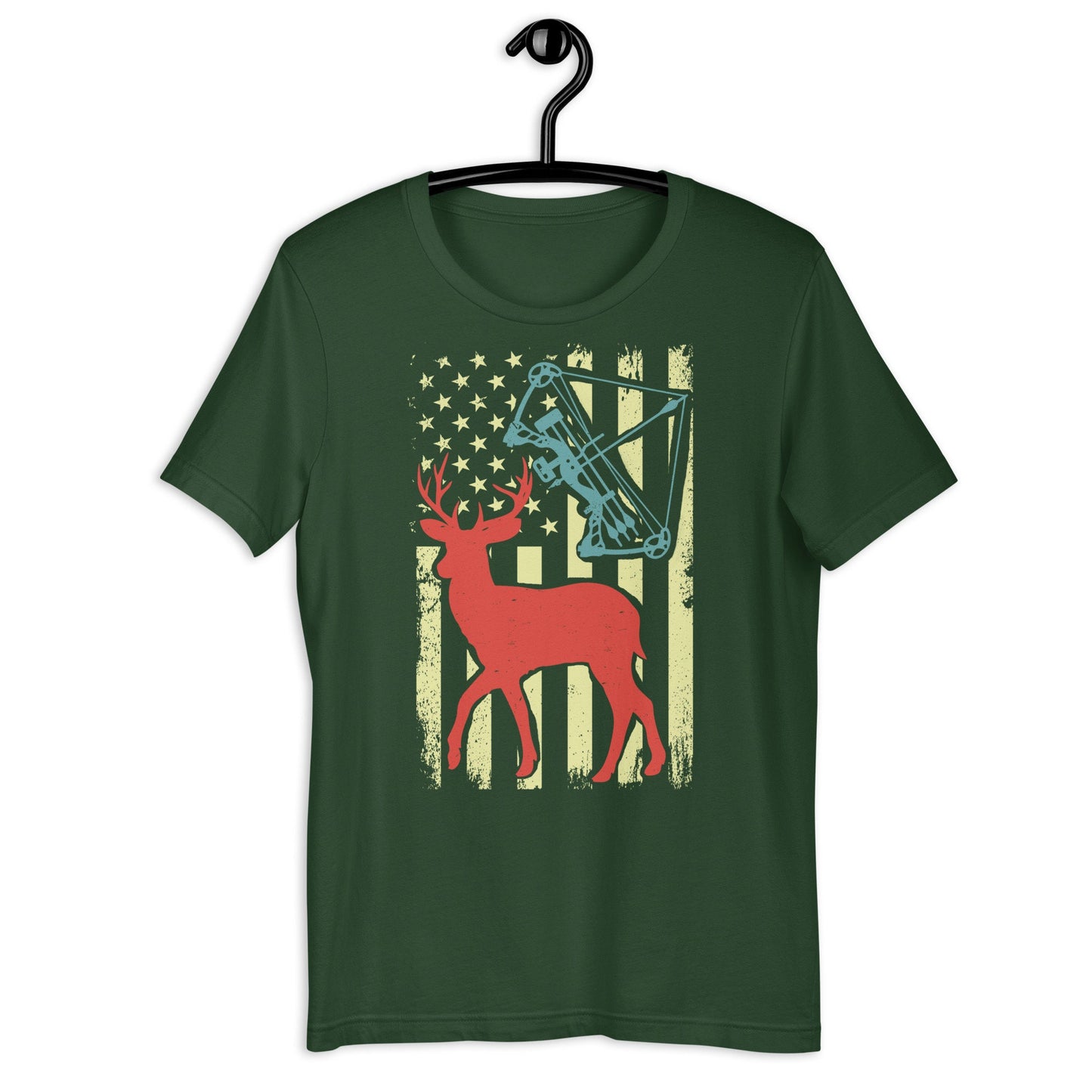 Hunting shirt, Bow hunting American flag shirt, Deer hunting shirt, gift for bow hunter, deer hunting gifts, bow hunter shirt, bow hunter