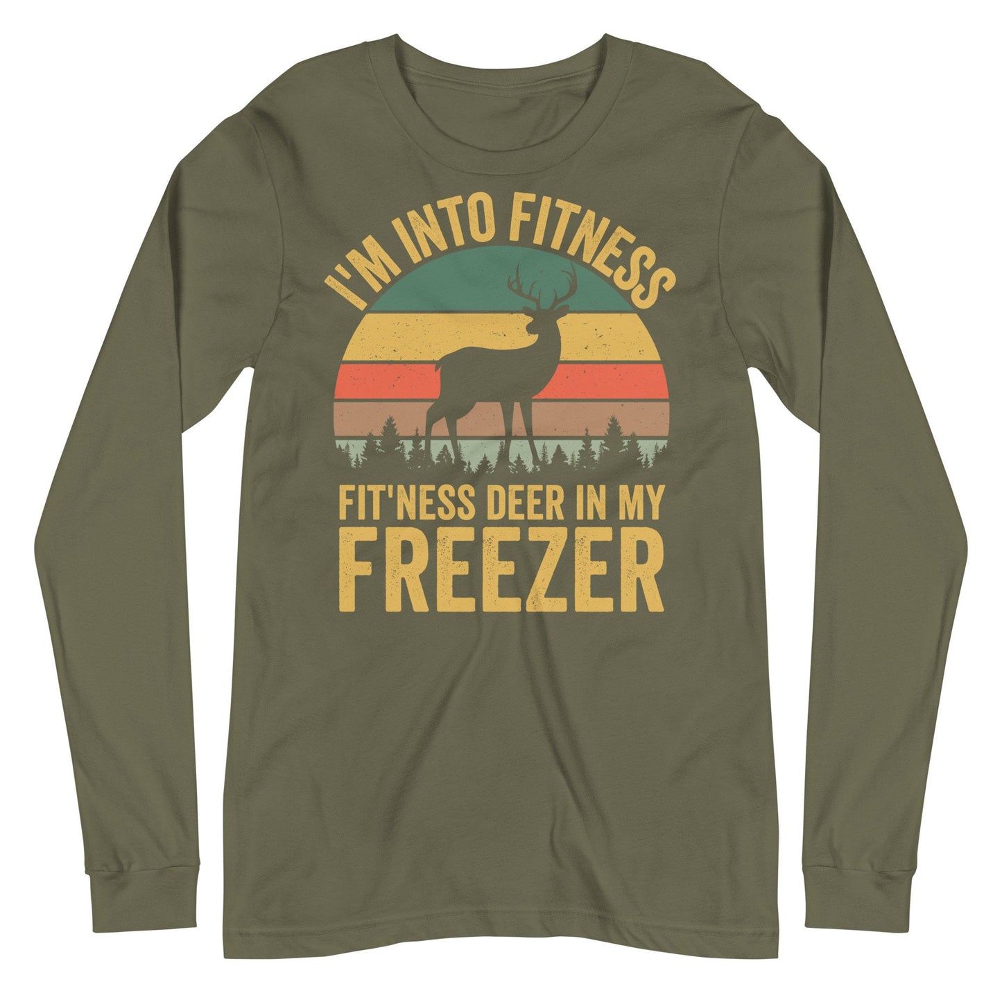 hunting long sleeve shirts, Im into fitness fitness deer in my freezer, long sleeve hunting shirt, gift for hunter for men