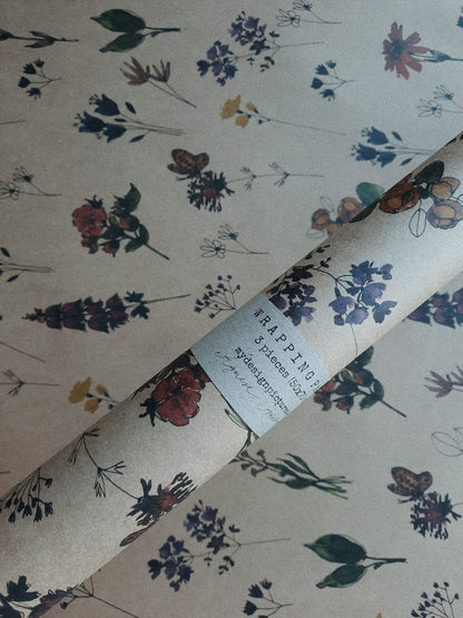 Wild flowers Wrapping paper, Gift Wrap, Wrapping, Flowers Gift Warp, Wrapping paper, gift paper, floral wrapping paper, recycled wrappaper