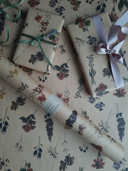 Wild flowers Wrapping paper, Gift Wrap, Wrapping, Flowers Gift Warp, Wrapping paper, gift paper, floral wrapping paper, recycled wrappaper