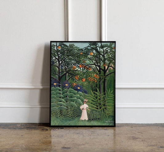 Henri Rousseau Woman walking in the forest print, Henri Rousseau print, Henri Rousseau poster, Tropical wall art, Tropical exhibition poster
