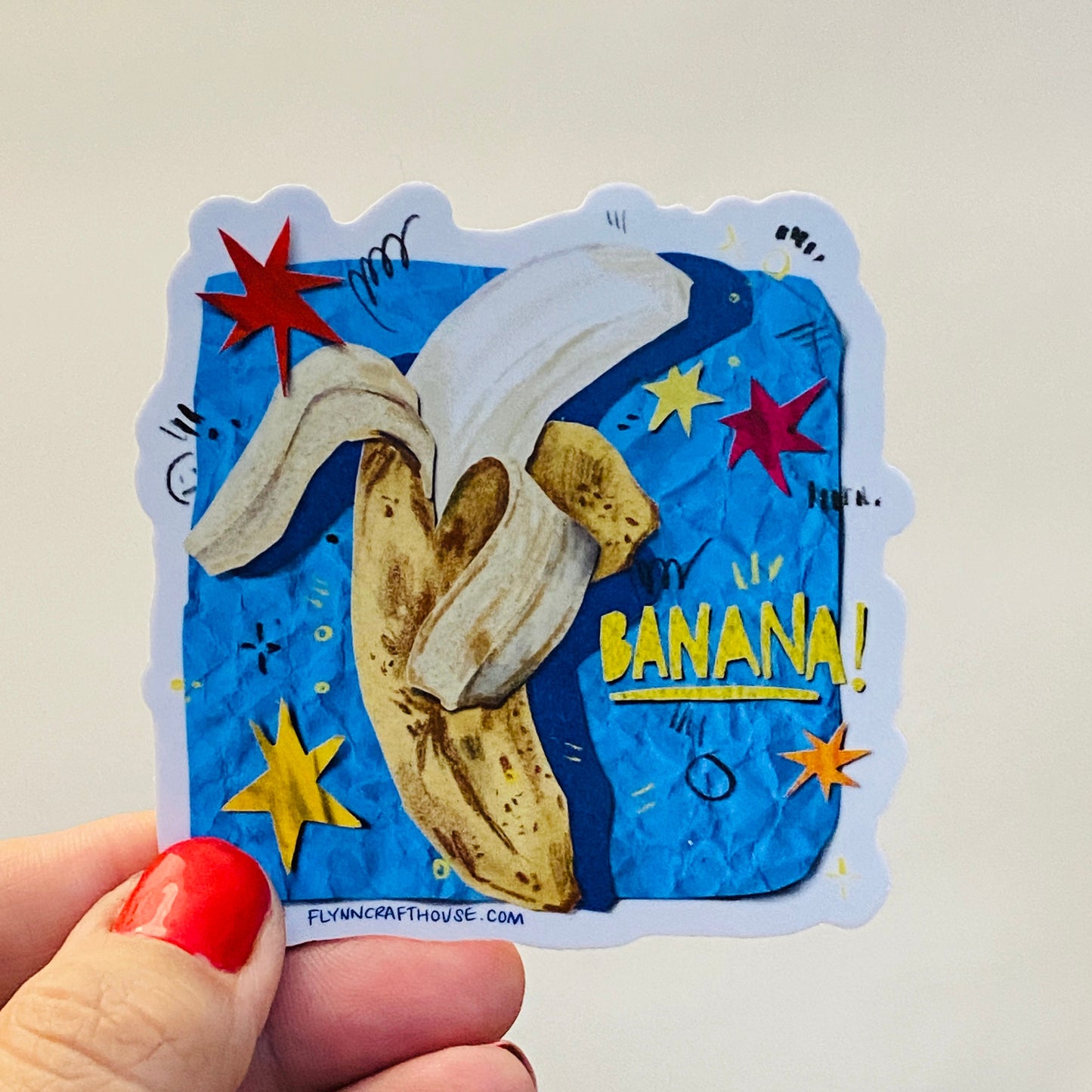 Banana | 3" Glossy Vinyl Sticker Decal | Waterproof  Weatherproof | Bananas Fruit Stickers