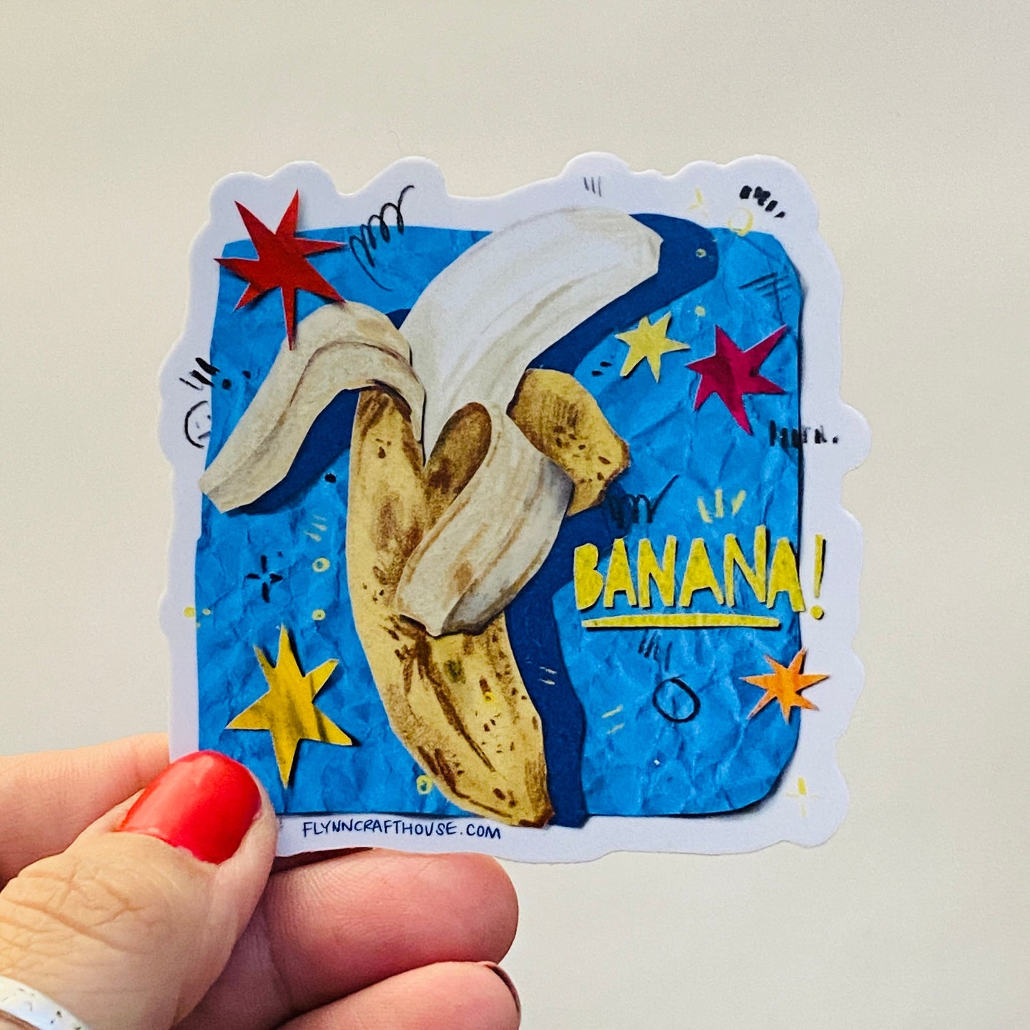 Banana | 3" Glossy Vinyl Sticker Decal | Waterproof  Weatherproof | Bananas Fruit Stickers