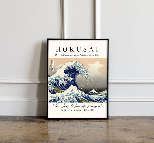 Katsushika Hokusai Poster, The Great Wave Poster,  Japanese Art,  Vintage Poster, Katsushika Hokusai print