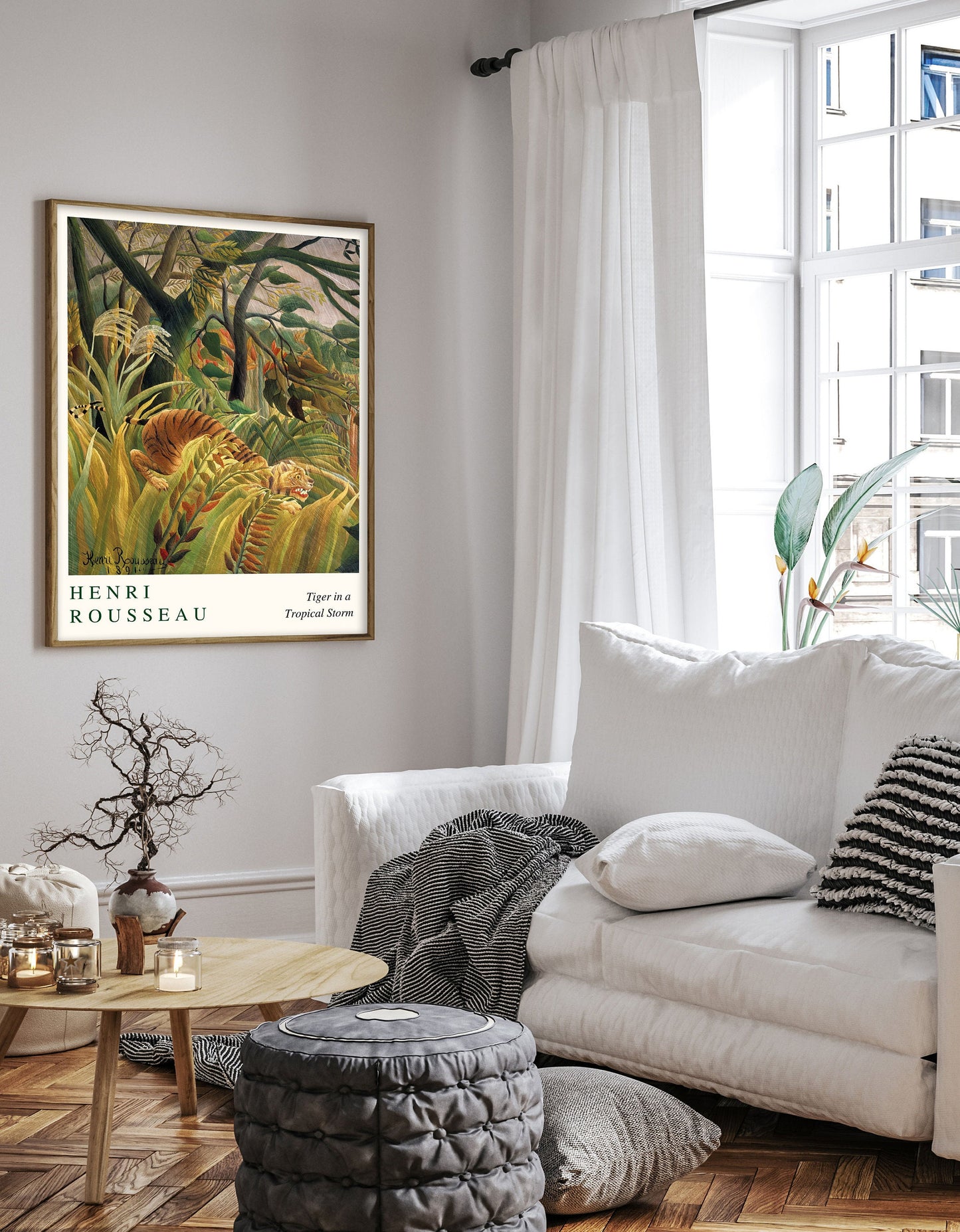 Henri Rousseau Tiger in a Tropical Storm, Henri Rousseau print, Henri Rousseau poster, Tropical wall art, Tropical exhibition