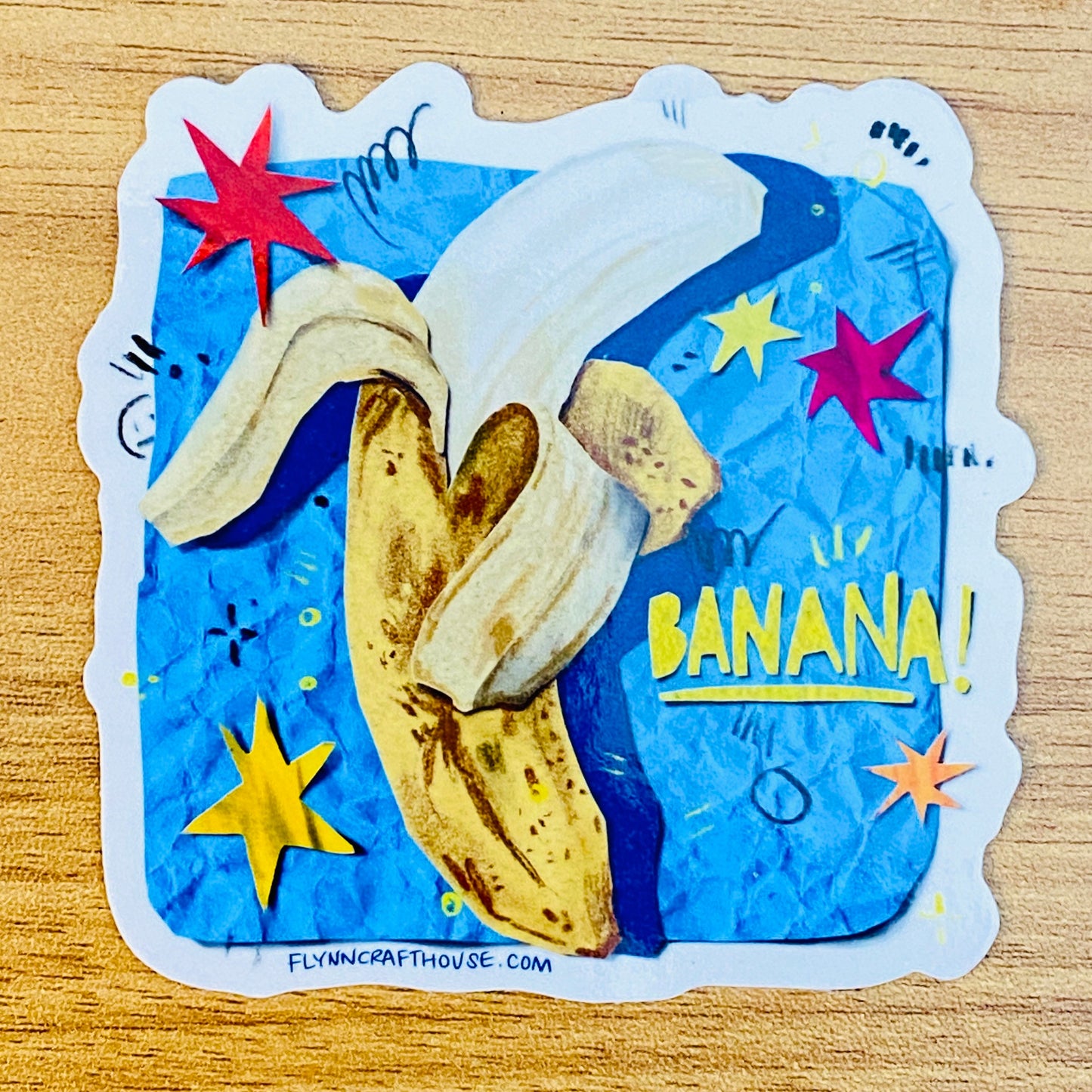 Banana | 3" Glossy Vinyl Sticker Decal | Waterproof  Weatherproof | Bananas Fruit Stickers