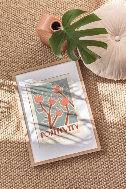 Positivity Affirmation Print, Positive Wall Art, Boho Art, Yoga Art, Meditation Print, Mindfulness cards, Positive Wall Art, Self Love Print