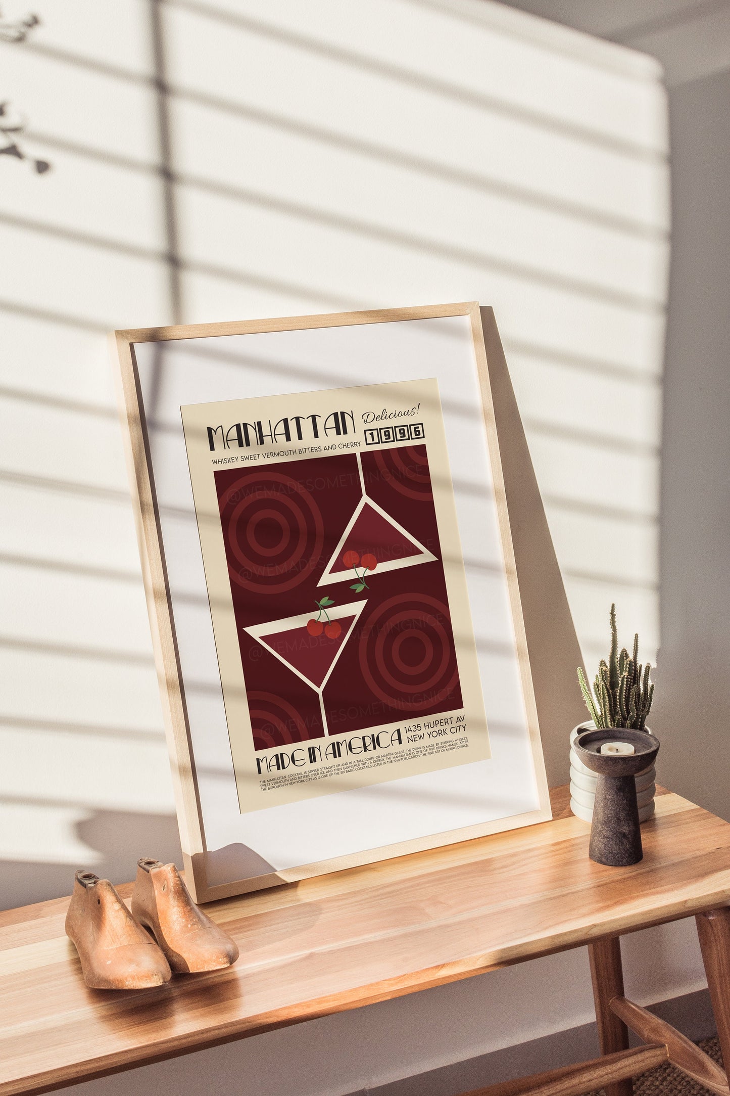 Manhattan Print, Kitchen Poster, Kitchen Print, Cocktail Poster, Cocktail Print, Kitchen Decor, Cocktail Poster, Mid Century Modern