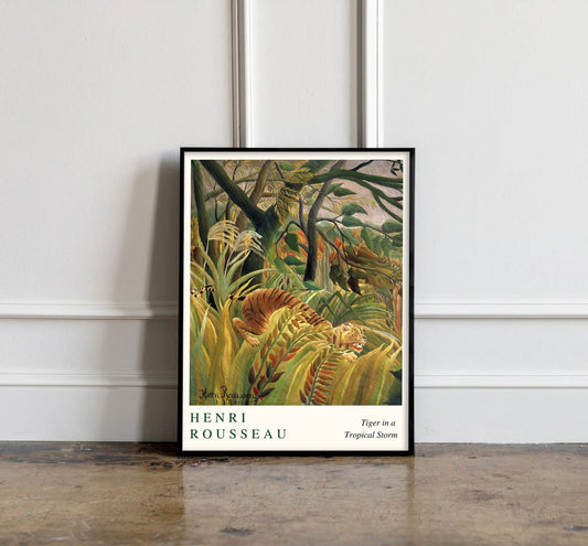 Henri Rousseau Tiger in a Tropical Storm, Henri Rousseau print, Henri Rousseau poster, Tropical wall art, Tropical exhibition