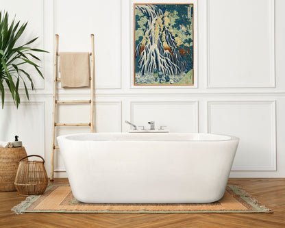 Katsushika Hokusai Poster, Kirifuri waterfall at Kurokami Mountain, Japanese Art, Vintage Poster, Katsushika Hokusai print