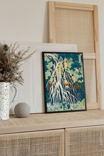 Katsushika Hokusai Poster, Kirifuri waterfall at Kurokami Mountain, Japanese Art, Vintage Poster, Katsushika Hokusai print