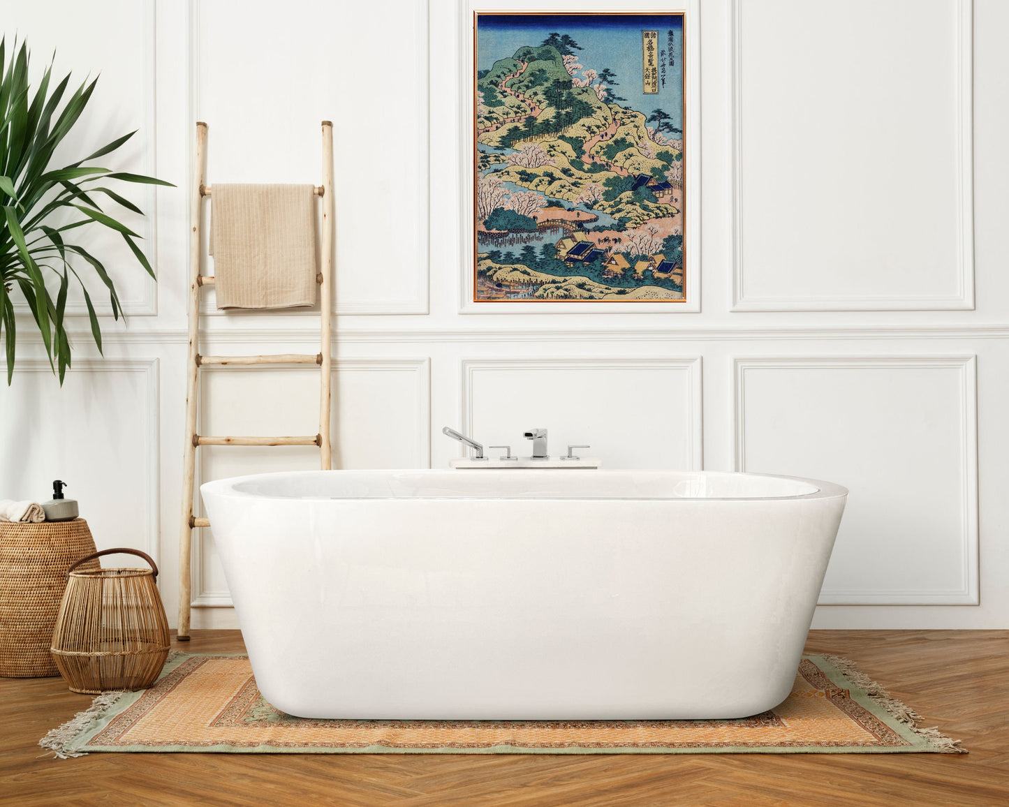 Katsushika Hokusai Poster, Sesshu Ajigawaguchi Tenposan by Katsushika Hokusai, Japanese Art, Vintage Poster, Katsushika Hokusai print