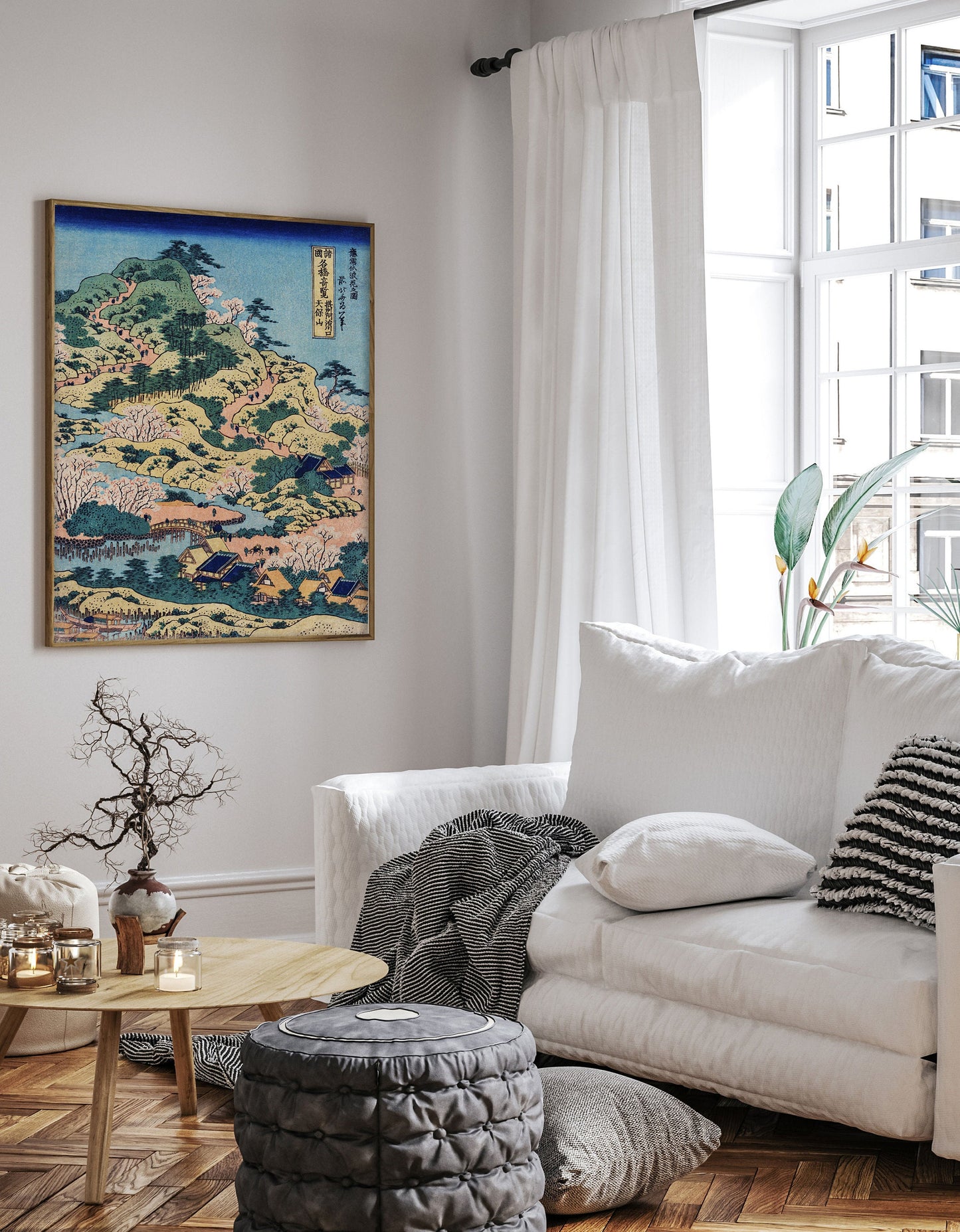 Katsushika Hokusai Poster, Sesshu Ajigawaguchi Tenposan by Katsushika Hokusai, Japanese Art, Vintage Poster, Katsushika Hokusai print