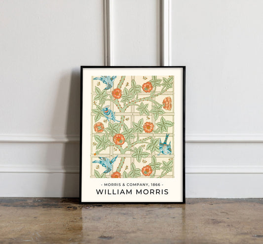 William Morris Poster, William Morris Print, William Morris Honeysuckle, Vintage Poster, Yelow Floral Print, Floral Vintage Print