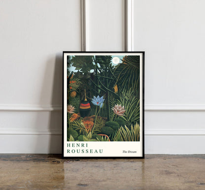 Henri Rousseau The Dream Poster, Henri Rousseau print, Henri Rousseau poster, Tropical wall art, Tropical exhibition poster