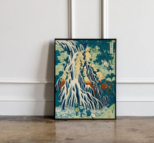 Katsushika Hokusai Poster, Kirifuri waterfall at Kurokami Mountain, Japanese Art, Vintage Poster, Katsushika Hokusai print
