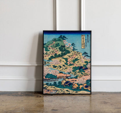 Katsushika Hokusai Poster, Sesshu Ajigawaguchi Tenposan by Katsushika Hokusai, Japanese Art, Vintage Poster, Katsushika Hokusai print