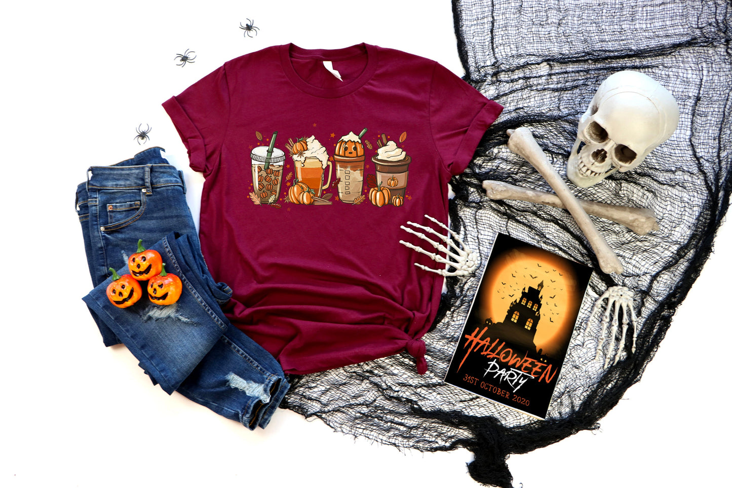 Fall Coffee Shirt, Cute Fall Shirt, Coffee Lover tee Shirt, Halloween Pumpkin Latte Drink Cup, Pumpkin Spice Shirt, Thanksgiving Shirt