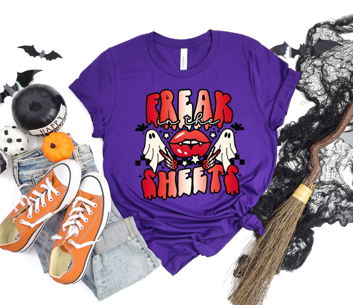 Freak In The Sheets T-Shirt, Halloween Funny Tee, Cute and Scary, Halloween Party Tee, Cute Fall Shirts, Cute Halloween Shirt, Boo Tee