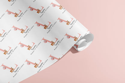 Personalised Birthday Gift Wrap, Eco Friendly, Deer, Animals, Wrapping Paper, Your Name, Initials, Customised, Party, Paper Your Age Recycle