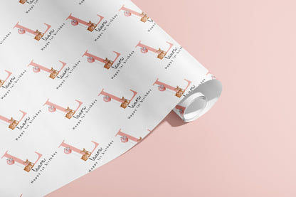 Personalised Birthday Gift Wrap, Eco Friendly, Deer, Animals, Wrapping Paper, Your Name, Initials, Customised, Party, Paper Your Age Recycle