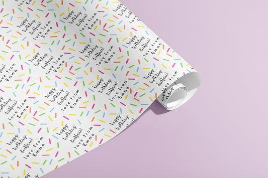 Personalised Gift Wrap, Names, Wrapping Paper, Your message, Birthday, Rainbow, Customised, Party, Couples, Valentines, Anniversary, Eco