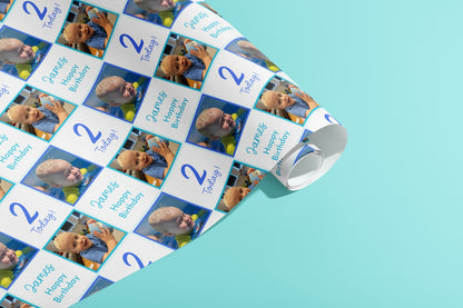 Personalised Photo Gift Wrap, Wrapping Paper, Birthday, Your Name, Customised, Wedding, Party, Paper, Your Colour, Anniversary, Recycle, Eco