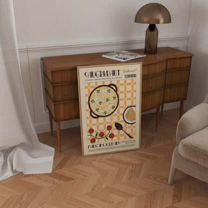 Sauerkraut Poster, Kitchen Art, Modern Kitchen Decor, Illustration, Germany, Chef Print, Bar Art, Exhibition Poster, Retro Wall Art