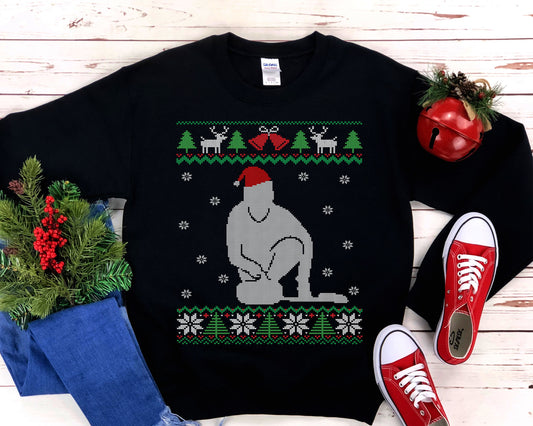 Curling Santa Ugly Christmas Sweatshirt | Funny Curler Gift | Curling Team Shirt | Curling Fan Shirt