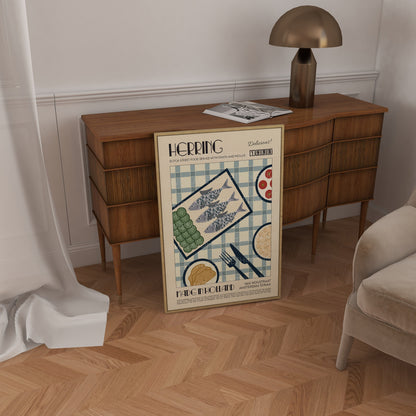 Herring Poster, Holland Poster, French Retro, Scandinavian Kitchen Decor, Food Art, Mid Century Modern, Amsterdam, Housewarming