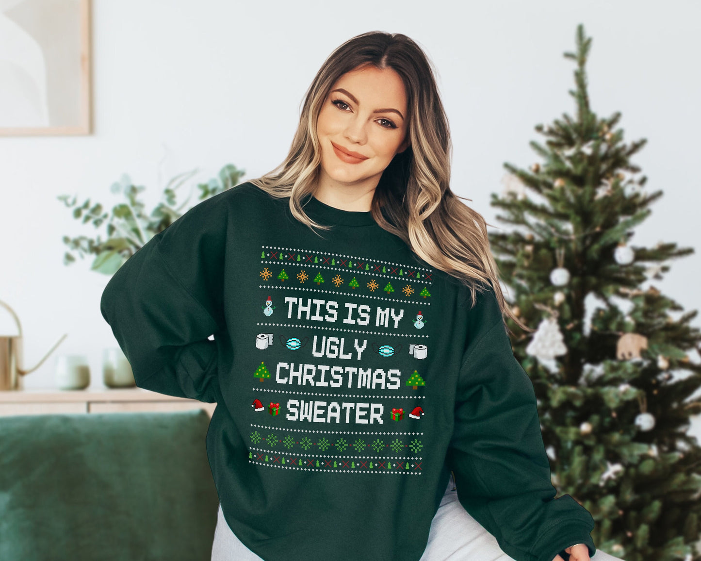 This Is My Ugly Christmas Women Men Funny Christmas Sweatshirt Christmas Crewneck Christmas Gifts Mom Christmas Gift Ugly
