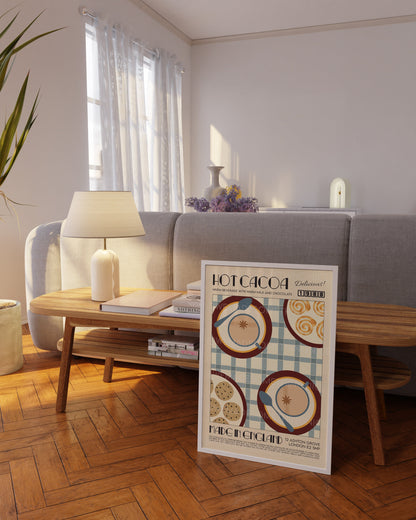 Hot Chocolate Print, Drink Poster, Modern Kitchen Decor, Retro Poster, Pop Art, Kitchen Art, Exhibition Poster, Illustration, Coffee Lover