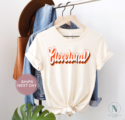 Cleveland Football Shirt, Retro Cleveland Football Shirt, Vintage Cleveland Women Shirt, Cleveland Heart Toddler Shirt